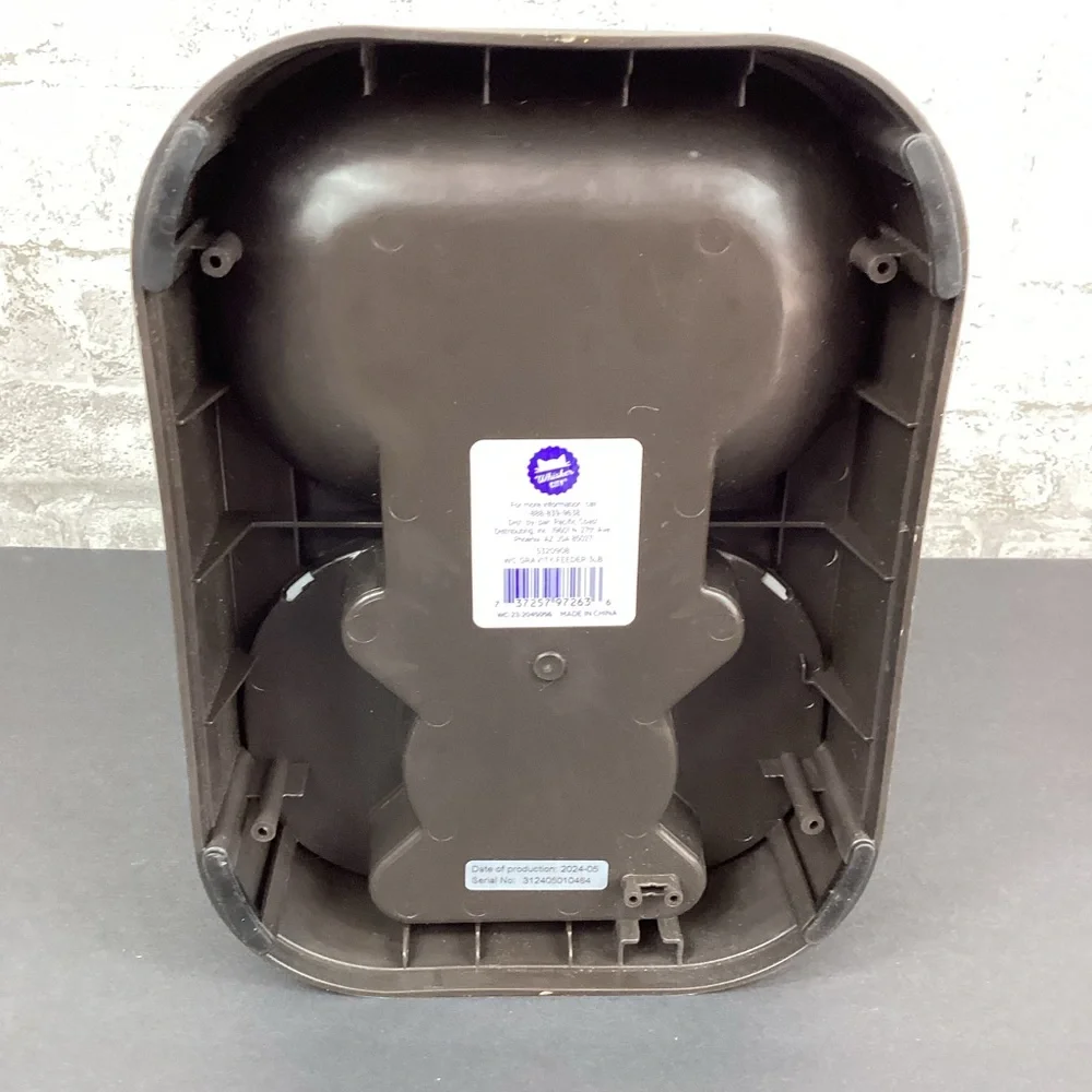 Whisker City Automatic Pet Feeder in Gray and Black Holds Up To 3lbs. of Food